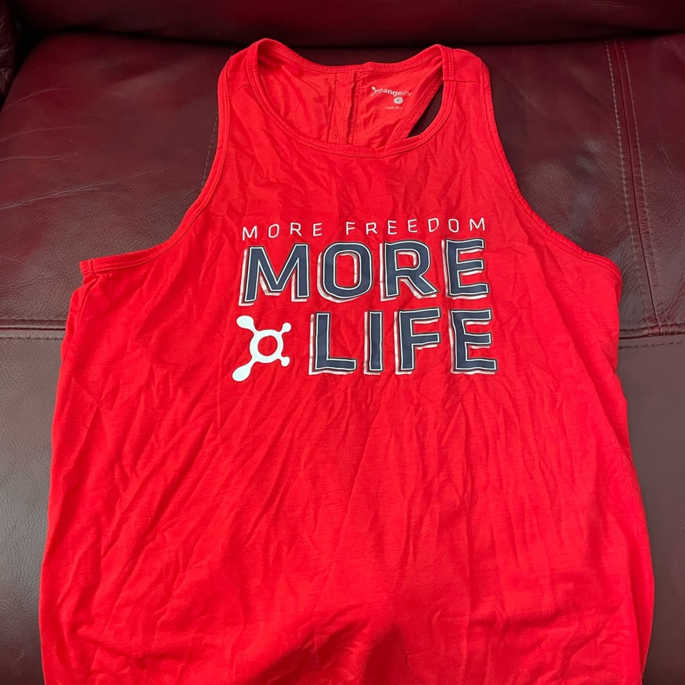 Orangetheory red, white, blue tank size sm